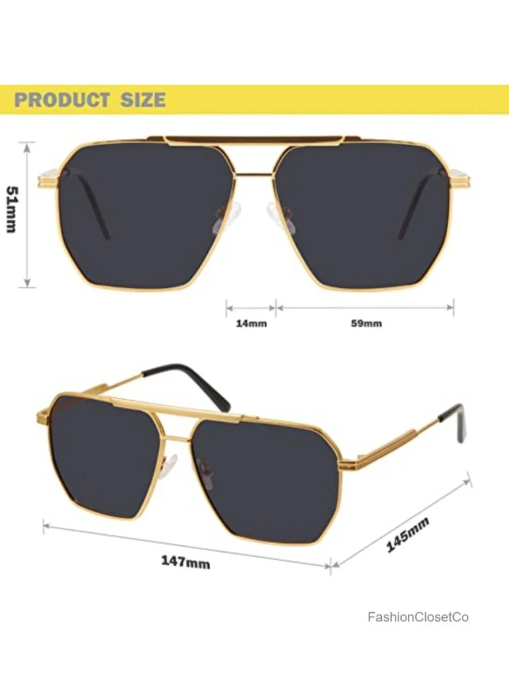 Polarized Aviator Sunglasses Metal Frame UV400 Protection for Women
